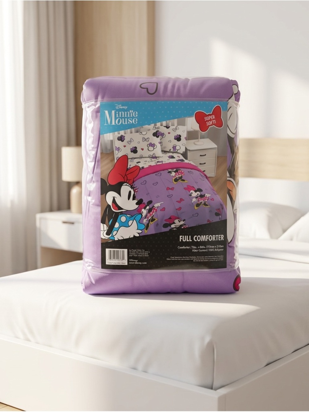 Disney Minnie Mouse Lavender and Pink Full Comforter
